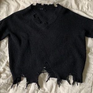 Distressed sweater
